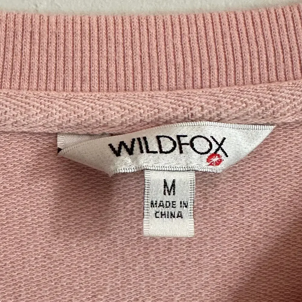 Wildfox Pink Coffee & Sunshine Oversized Felt Sweater